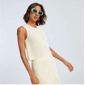 Everlane Organic Cotton Crochet Knit Cami